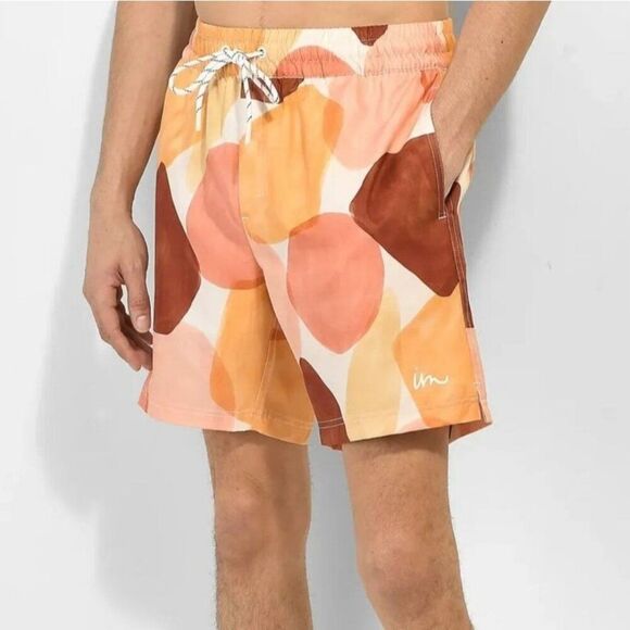 NWT Imperial Motion Board Short Made of Plastic Bottles Swim Trunks Print Bright - Picture 1 of 7